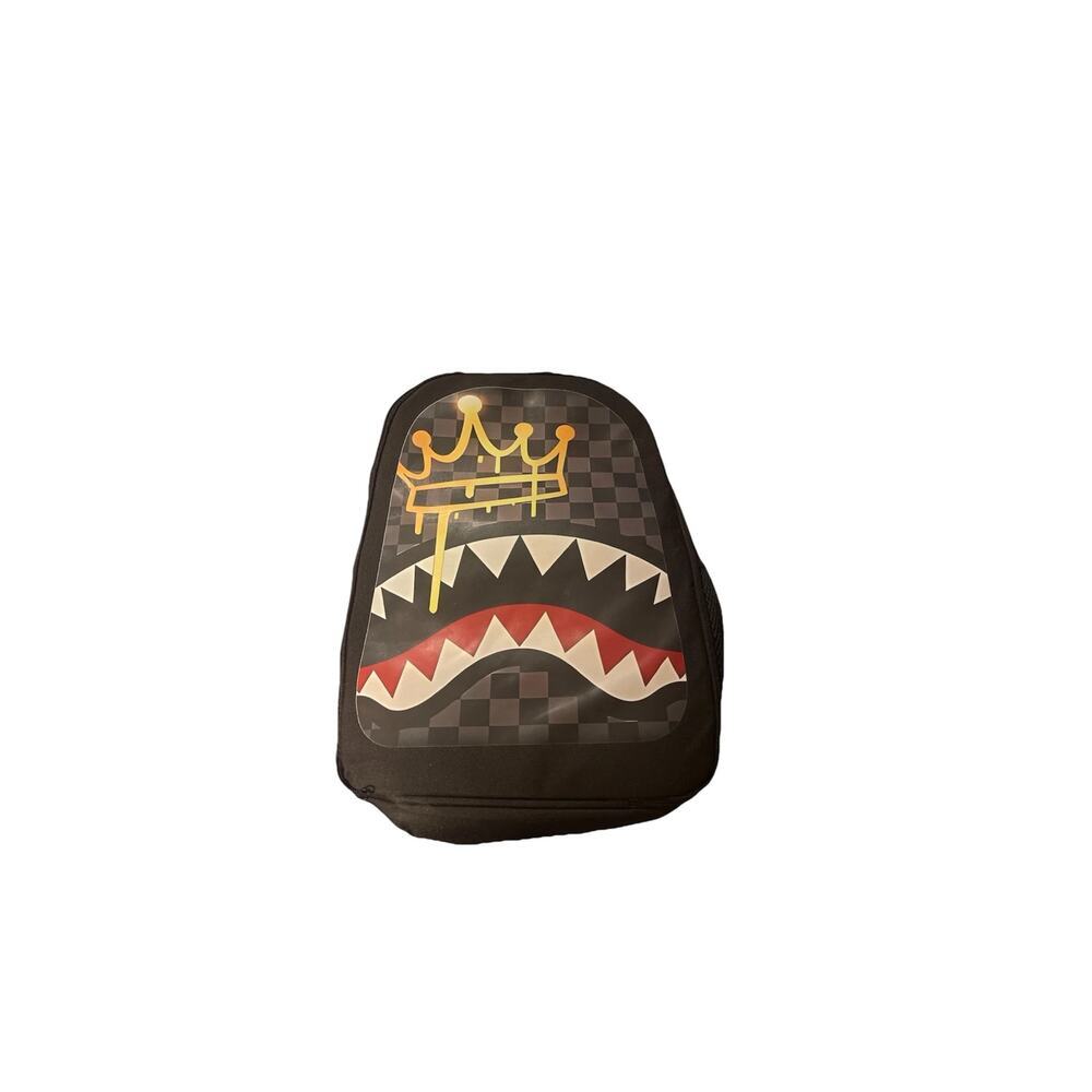 Black Shark Mouth & Crown Graphic Backpack Streetwear